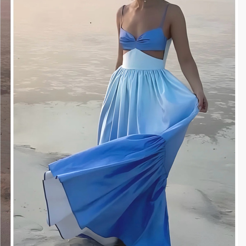 Elegant Blue Ombré Dress by Commense New Large